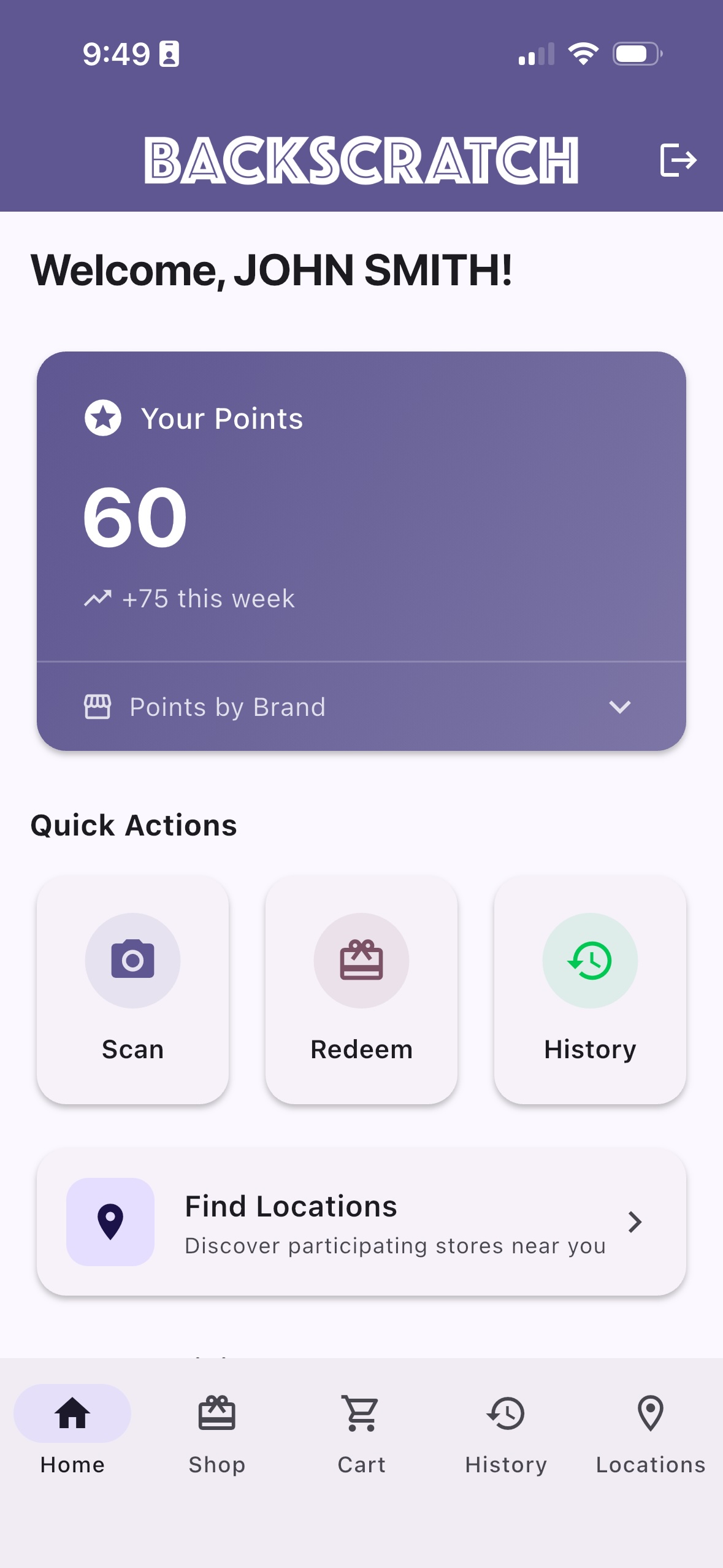 Backscratch App Dashboard